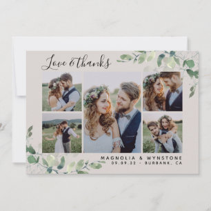 Chic Photo Eucalyptus Wedding Thank You Card