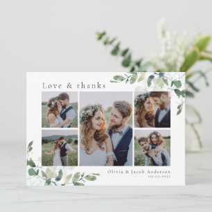 Chic Photo Eucalyptus Wedding Thank You Card