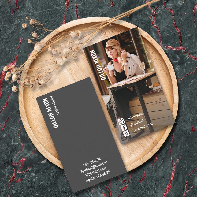 Chic Photo Fashion Social Media  Business Card (Creator Uploaded)
