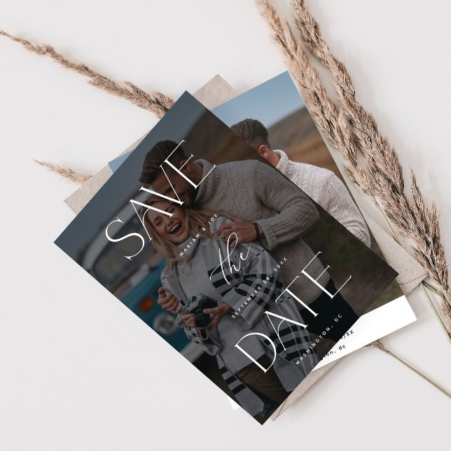 Chic Photo Grand Save the Date 2 Invitation (Creator Uploaded)