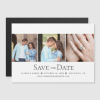 Chic Photo Grid Wedding Save the Date magnetic