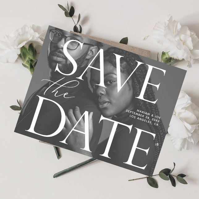 Chic Photo LG Save the Date B&W Invitation (Creator Uploaded)