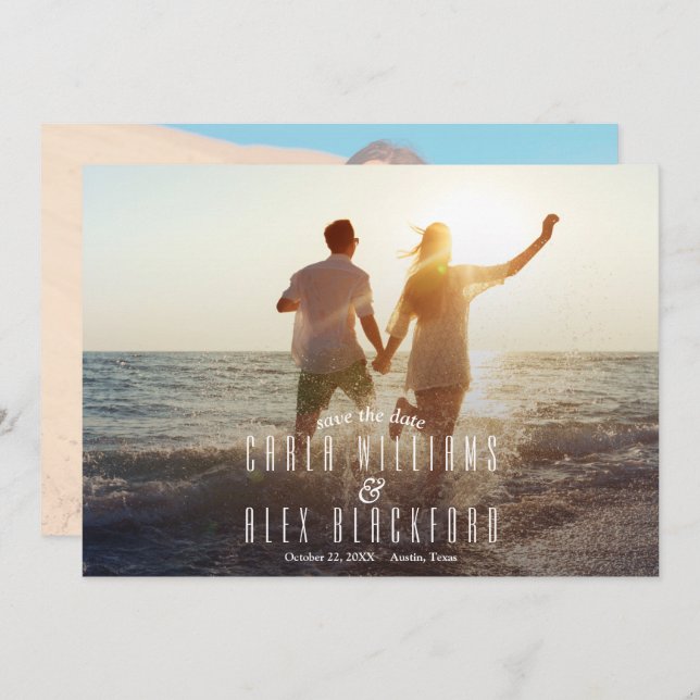 Chic Photo Modern Wedding Save The Date (Front/Back)