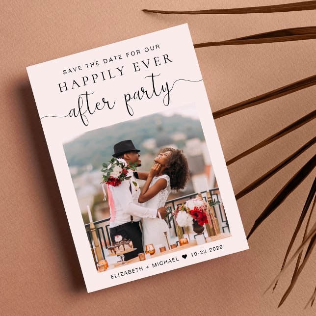 Chic Photo Pink Wedding Reception Save the Date Announcement (Creator Uploaded)