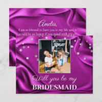 Chic Photo Purple Silk Will You Be My Bridesmaid
