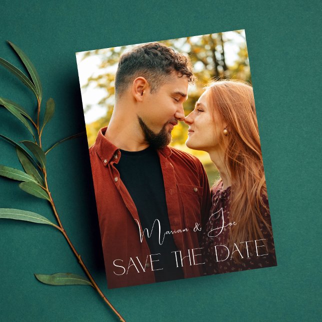 Chic Photo Suprise Verti Save the Date Invitation (Creator Uploaded)