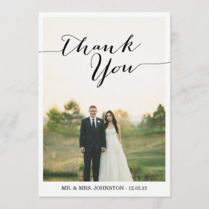 Chic Photo Wedding Thank You Cards