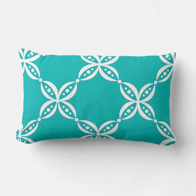 CHIC PILLOW _134 TURQUOISE/WHITE FLORAL (Front)