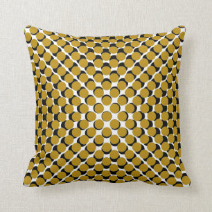 CHIC PILLOW_190 MUSTARD /BLACK MODERN DOT PATTERN CUSHION