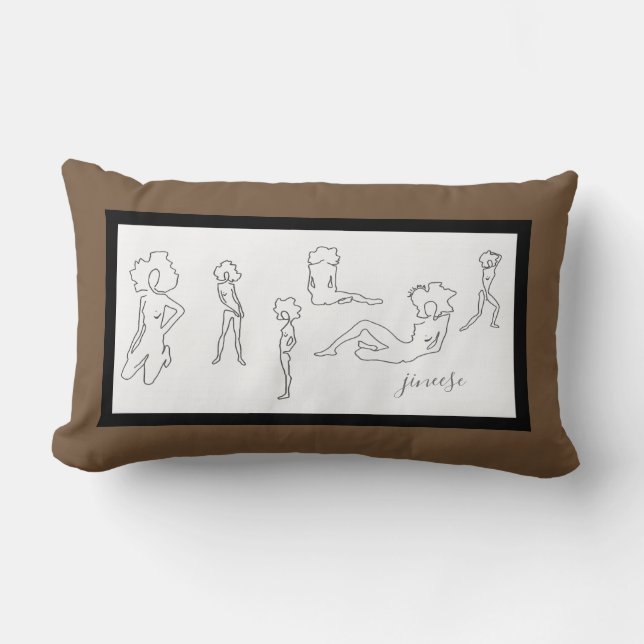 CHIC PILLOW_MODERN FIGURE DRAWING  STUDY LUMBAR CUSHION (Front)