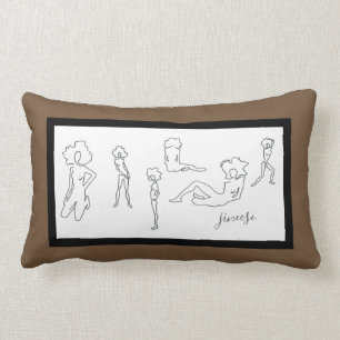 CHIC PILLOW_MODERN FIGURE DRAWING  STUDY LUMBAR CUSHION