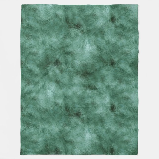 Chic Pine Teal Green Fleece Blanket (Front)
