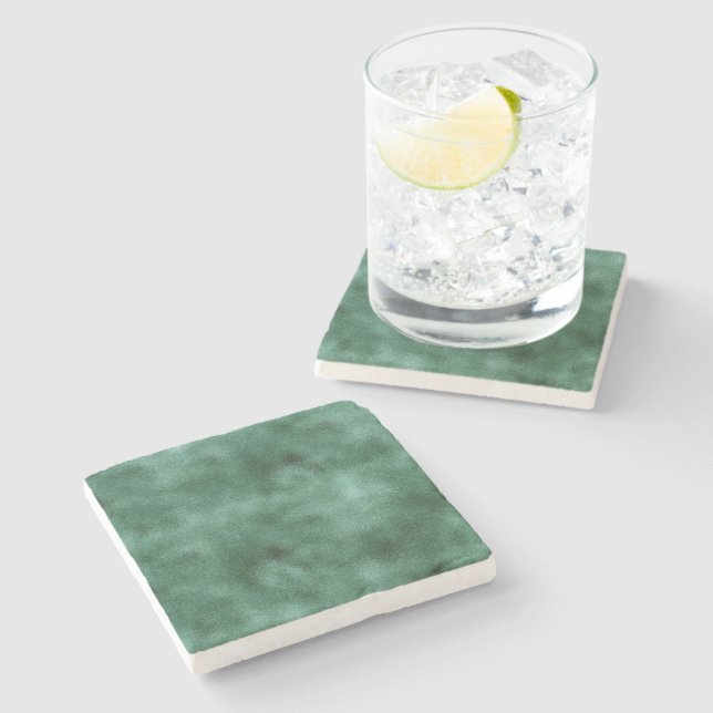 Chic Pine Teal Green Stone Coaster (Side)