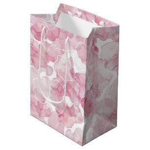 Chic Pink Abstract Bridal Shower Medium Gift Bag