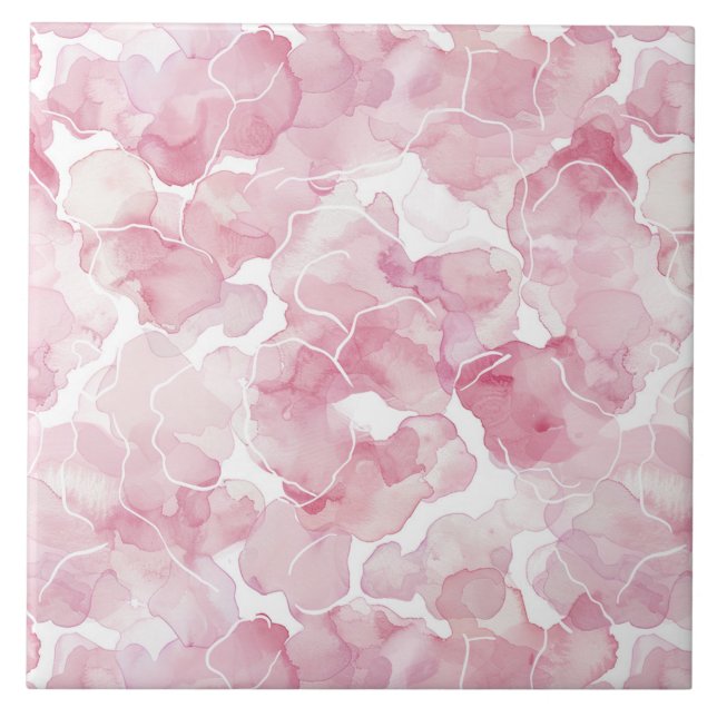 Chic Pink Abstract   Tile (Front)