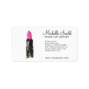 Chic pink and black watercolor lipstick Makeup Label