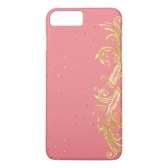Chic Pink and Gold iPhone 7 Plus Case (Back)