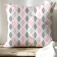 Chic Pink and Grey Trellis Pattern