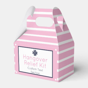 Chic Pink and Navy Hangover Relief Kit Favour Box