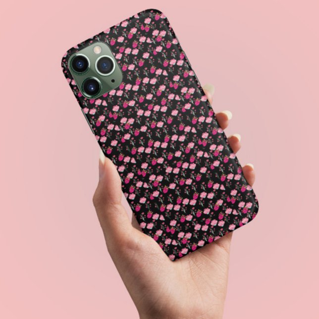 Chic pink and red Dahlia flowers stylish Colourful Case-Mate iPhone Case (Creator Uploaded)