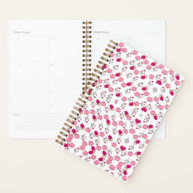 Chic pink and red Floral print seamless pattern Planner (Display)