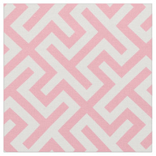Chic pink and white abstract geometric pattern fabric