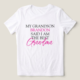 Chic Pink & Black Text Grandchildren Funny Grandma Tri-Blend Shirt