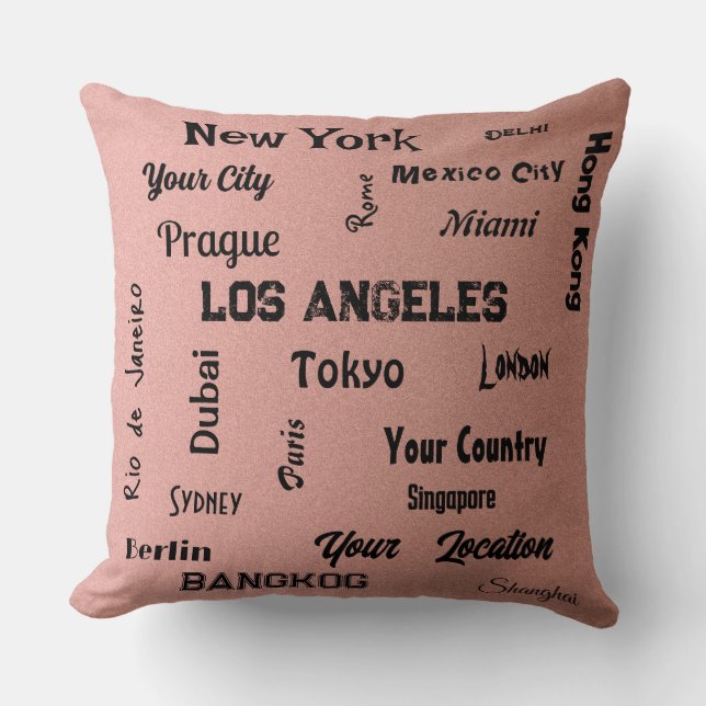 chic pink blush mega cities of the world  cushion (Front)
