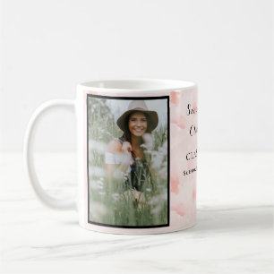 Chic Pink Blush Rose floral Minimalist Coffee Mug