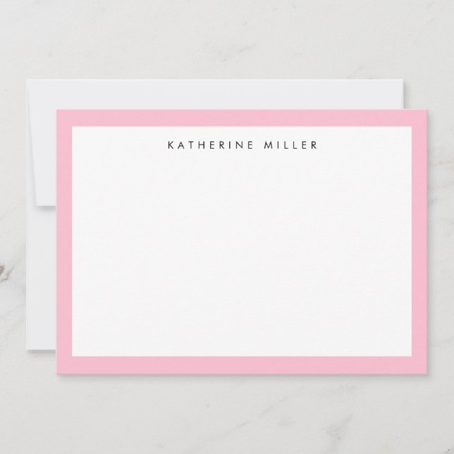 Chic Pink Border Personalised Card (Front)