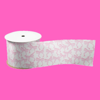 Chic Pink Bows Satin Ribbon