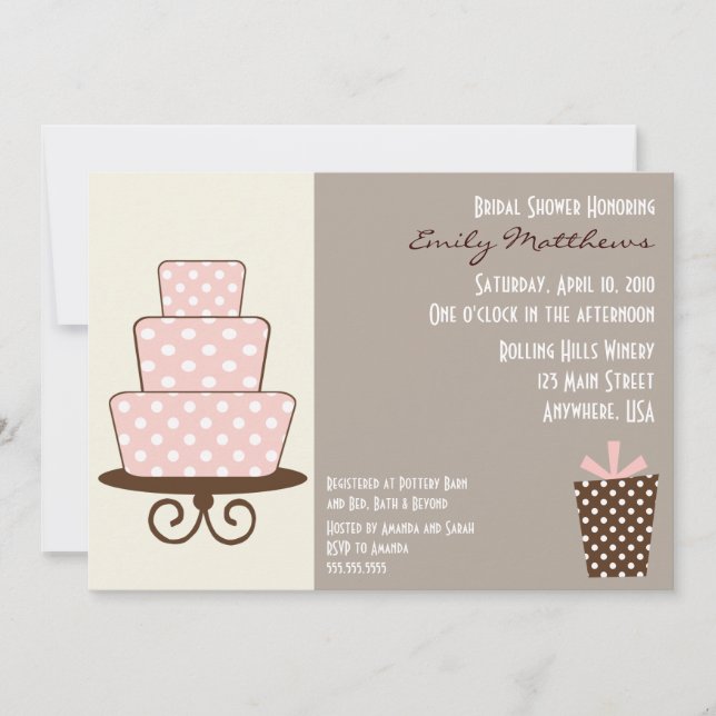 Chic Pink & Brown Invitation (Front)