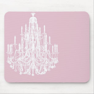 Chic Pink Chandelier Mouse Pad