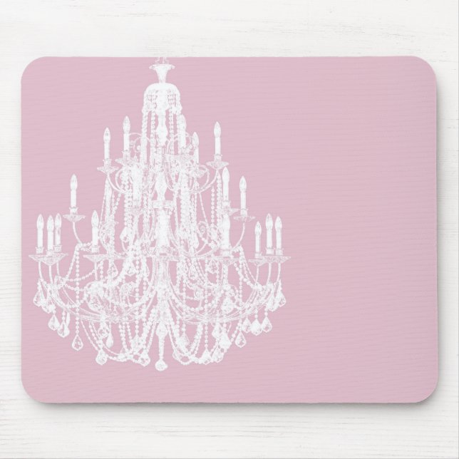 Chic Pink Chandelier Mouse Pad (Front)