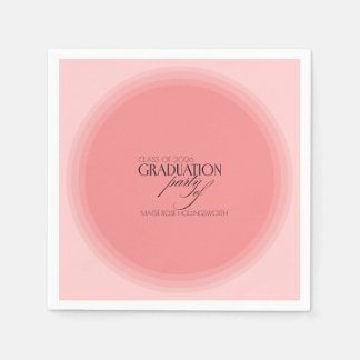 Chic pink customisable graduation party napkin