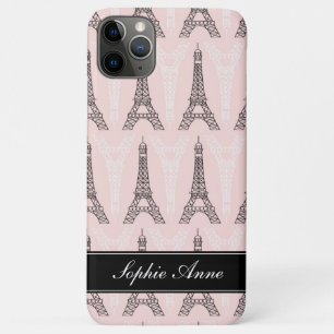 Chic Pink Eiffel Tower Pattern Case-Mate iPhone Case