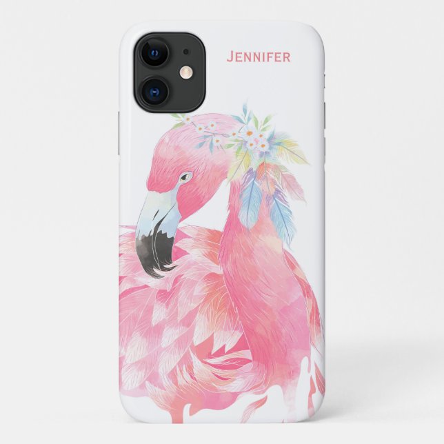 Chic Pink Flamingo Custom Case-Mate iPhone Case (Back)