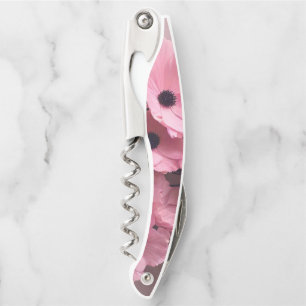 Chic pink floral watercolor bridal corkscrew