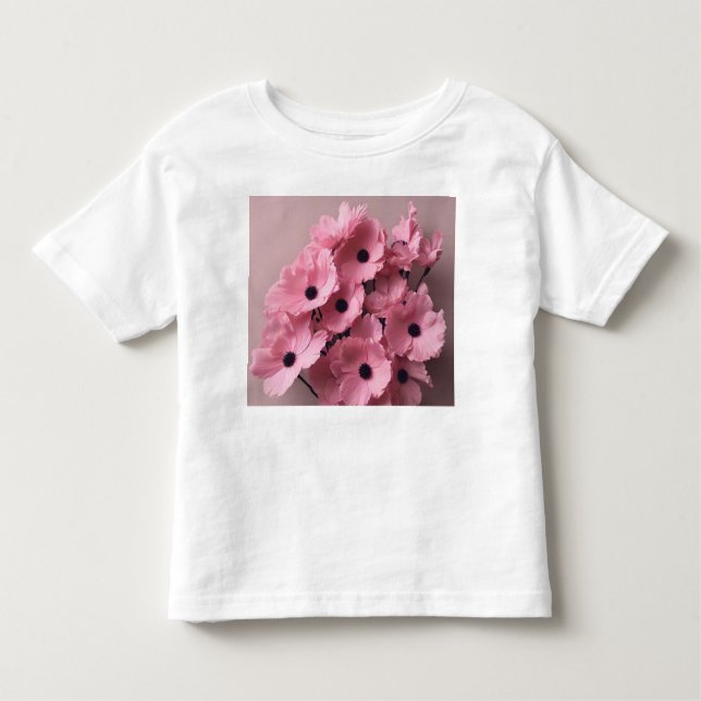Chic pink floral watercolor bridal  toddler T-Shirt (Front)