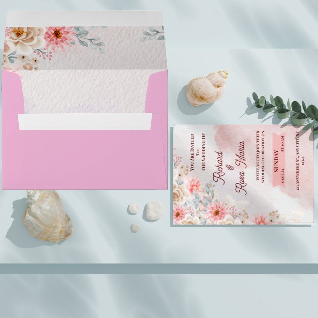 Chic Pink Floral Wedding Envelope (Watercolor Envelope,

Chic Wedding Stationery,
Garden Wedding Theme,
Romantic Envelope,
Whimsical)