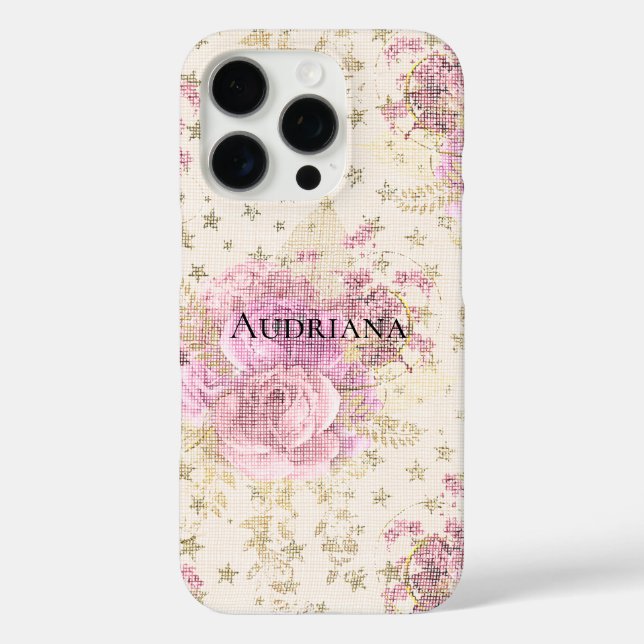 Chic Pink Flowers Case-Mate iPhone Case (Back)