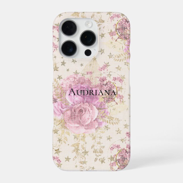 Chic Pink Flowers iPhone Case (Back)