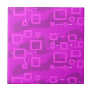 Chic Pink Futuristic Geometric   Tile