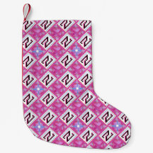 Chic Pink Geometric Alphabet N Initial