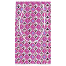 Chic Pink Geometric Alphabet N Initial