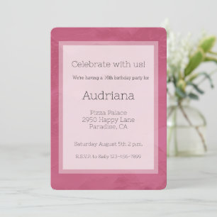 Chic Pink Glam 16th Birthday Invitation