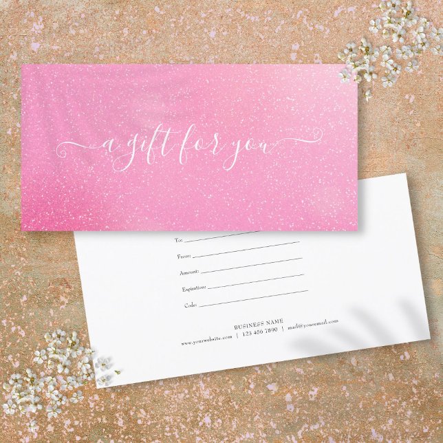 Chic Pink Glitter Customer Gift Certificate (Chic Pink Glitter Customer Gift Certificate)