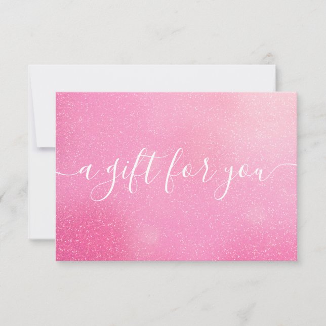 Chic Pink Glitter Gift Certificate (Front)
