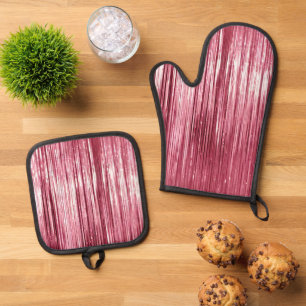 Chic Pink Glitz Oven Mitt & Pot Holder Set