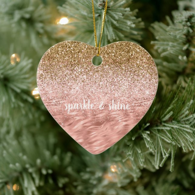 Chic Pink Glitz Zebra Print Ceramic Tree Decoration (Tree)